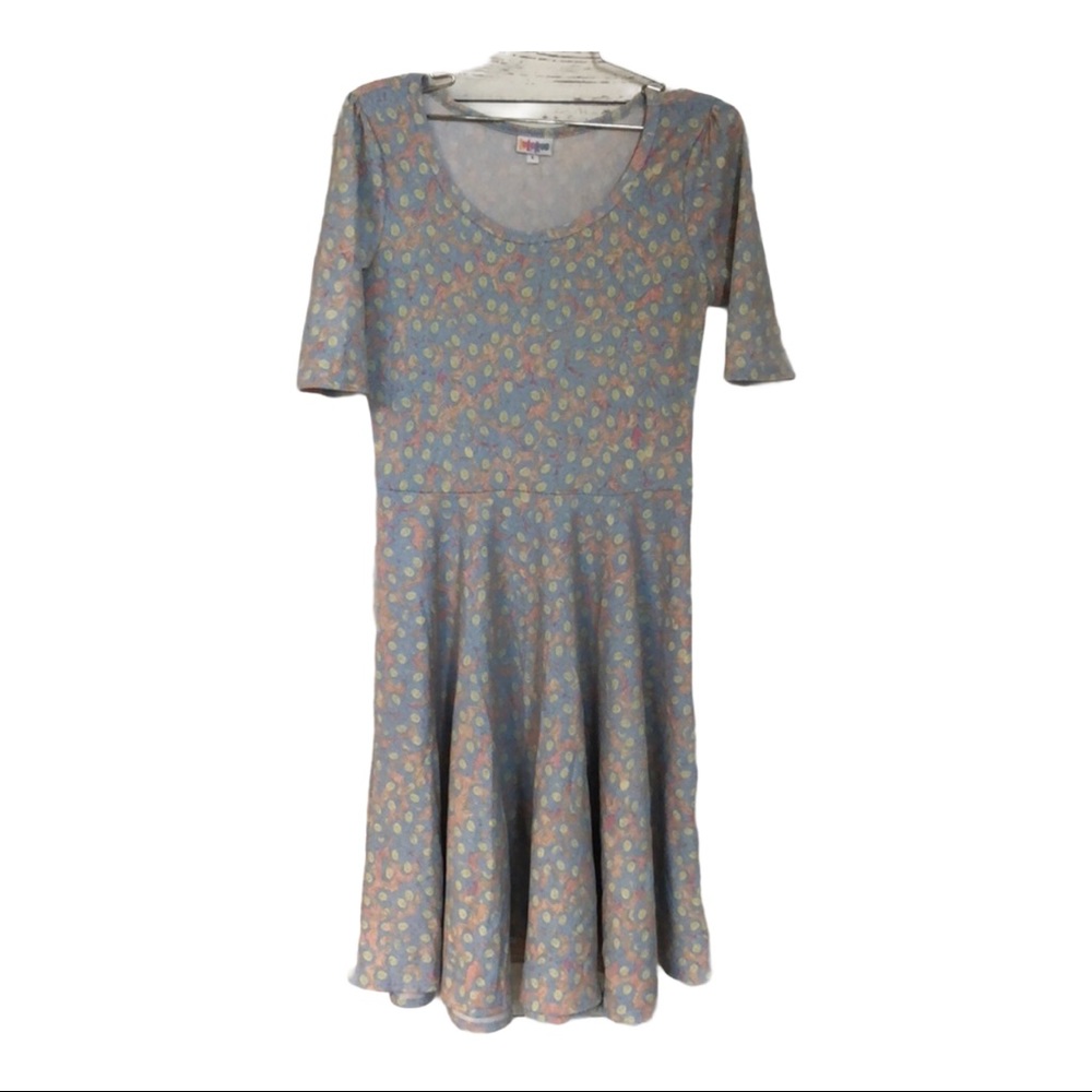 LulaRoe flared pastel print Amelia dress